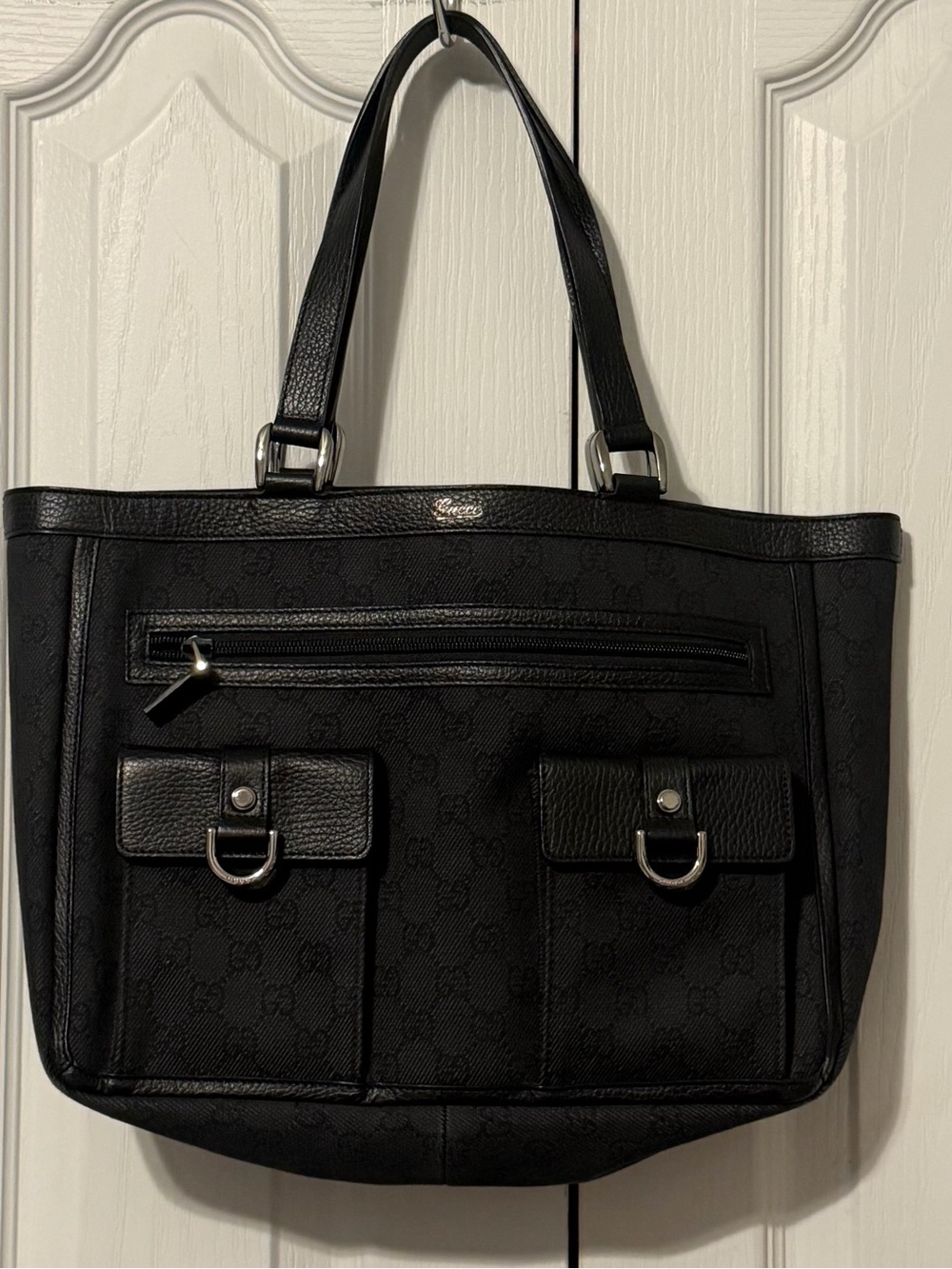 GUCCI Abbey Pocket Tote GG Canvas
